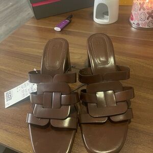H&M Chocolate Brown Heeled Sandals